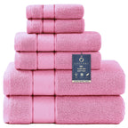 COZYART  Bath Towel Set 6 Piece, Luxury 100% Turkish Cotton 650GSM Hotel Quality, Soft, Absorbent,Towel Sets for Bathroom | 2 Bath Towels 2 Hand Towels 2 Washcloths