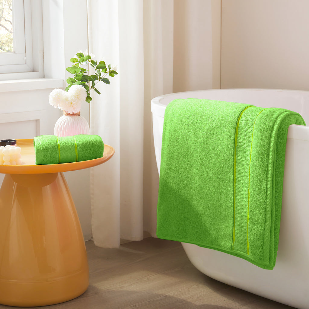 Grass Green Bath Towel Set 6 Piece