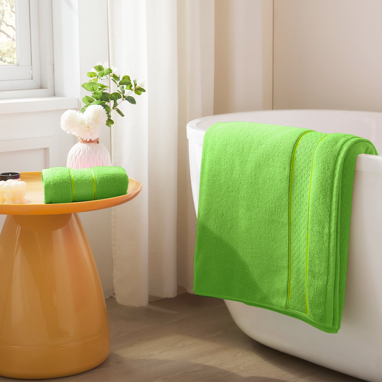 Grass Green Bath Towel Set 6 Piece