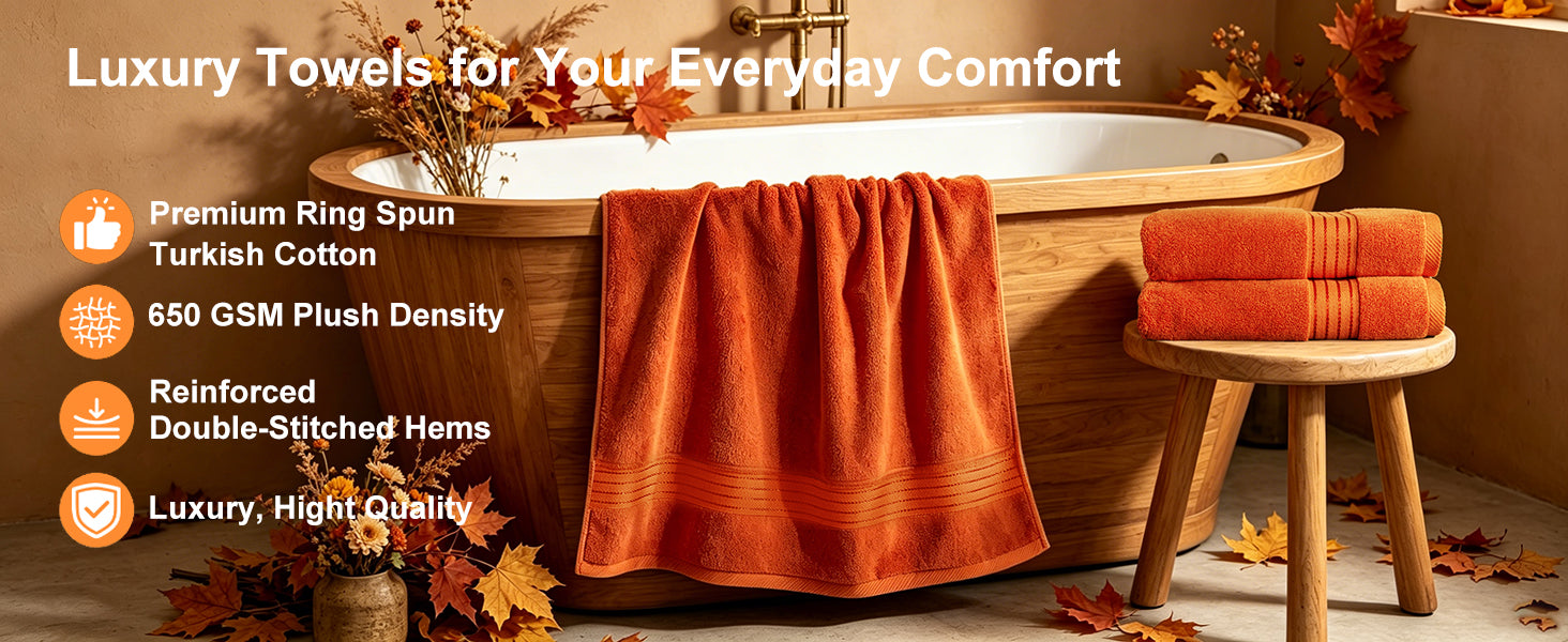 Harvest Pumpkin Orange 6 Piece Towel Set