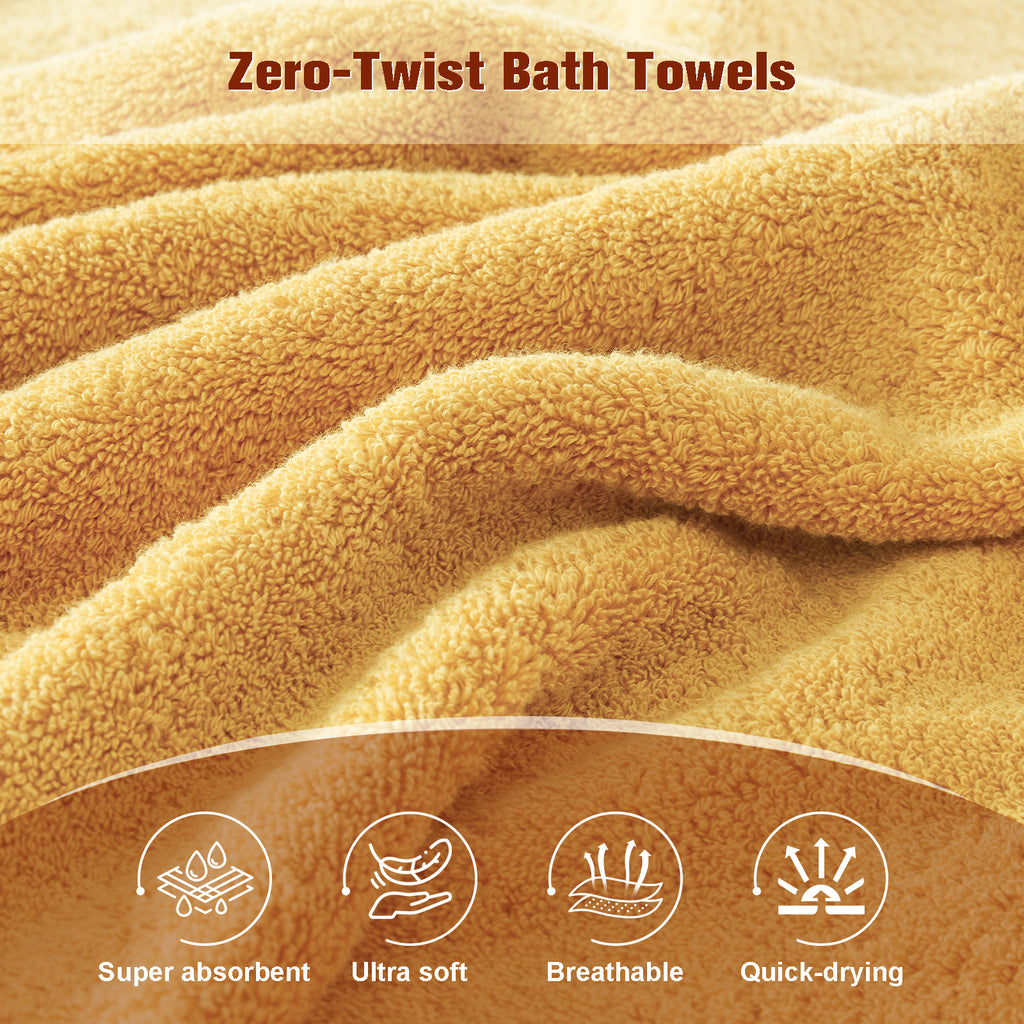 Mustard Gold Bath Towel Set 6 Piece