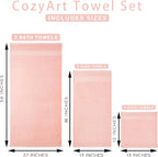 Pink Bathroom Towel Set 6Pcs