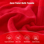 Red 4 Piece Luxury Bath Towels