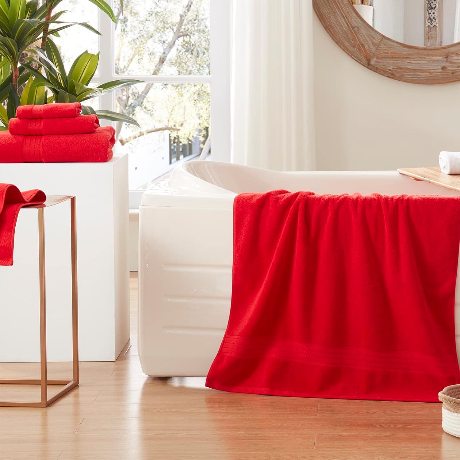 Red Bath 6 Piece Towel Set