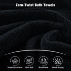 Black 4 Piece Luxury Bath Towels