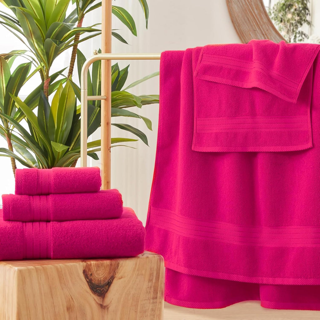 Hot Pink Bath 6 Piece Towel Set