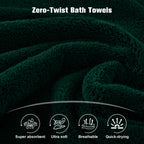 Dark Green 4 Piece Luxury Bath Towel