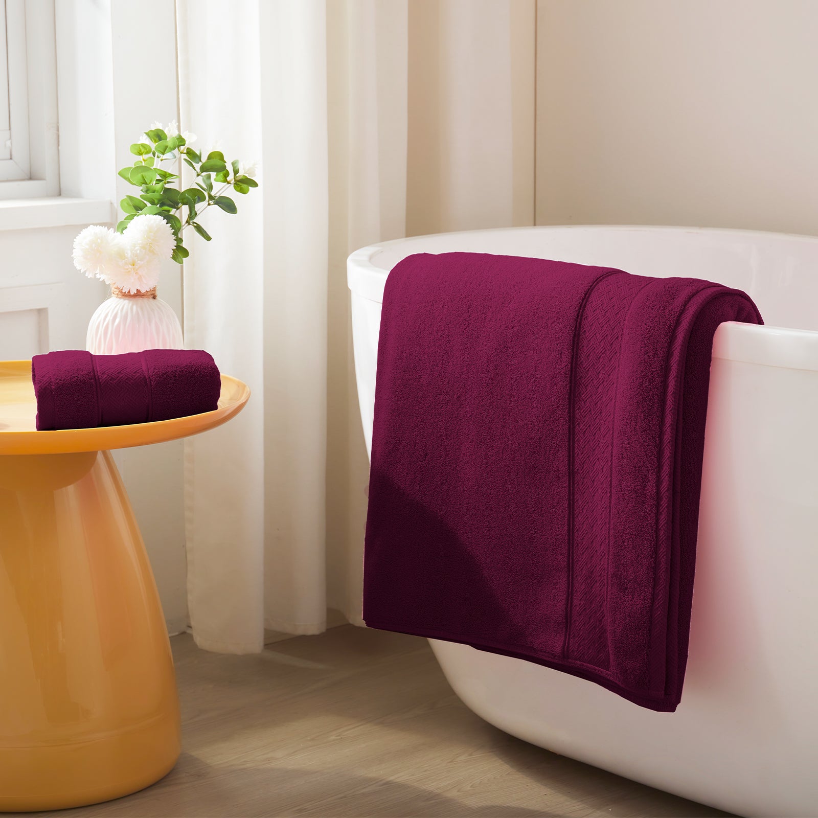 Burgundy Bath Towel Set 6 Piece