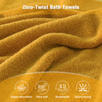 Gold 4 Piece Luxury Bath Towels