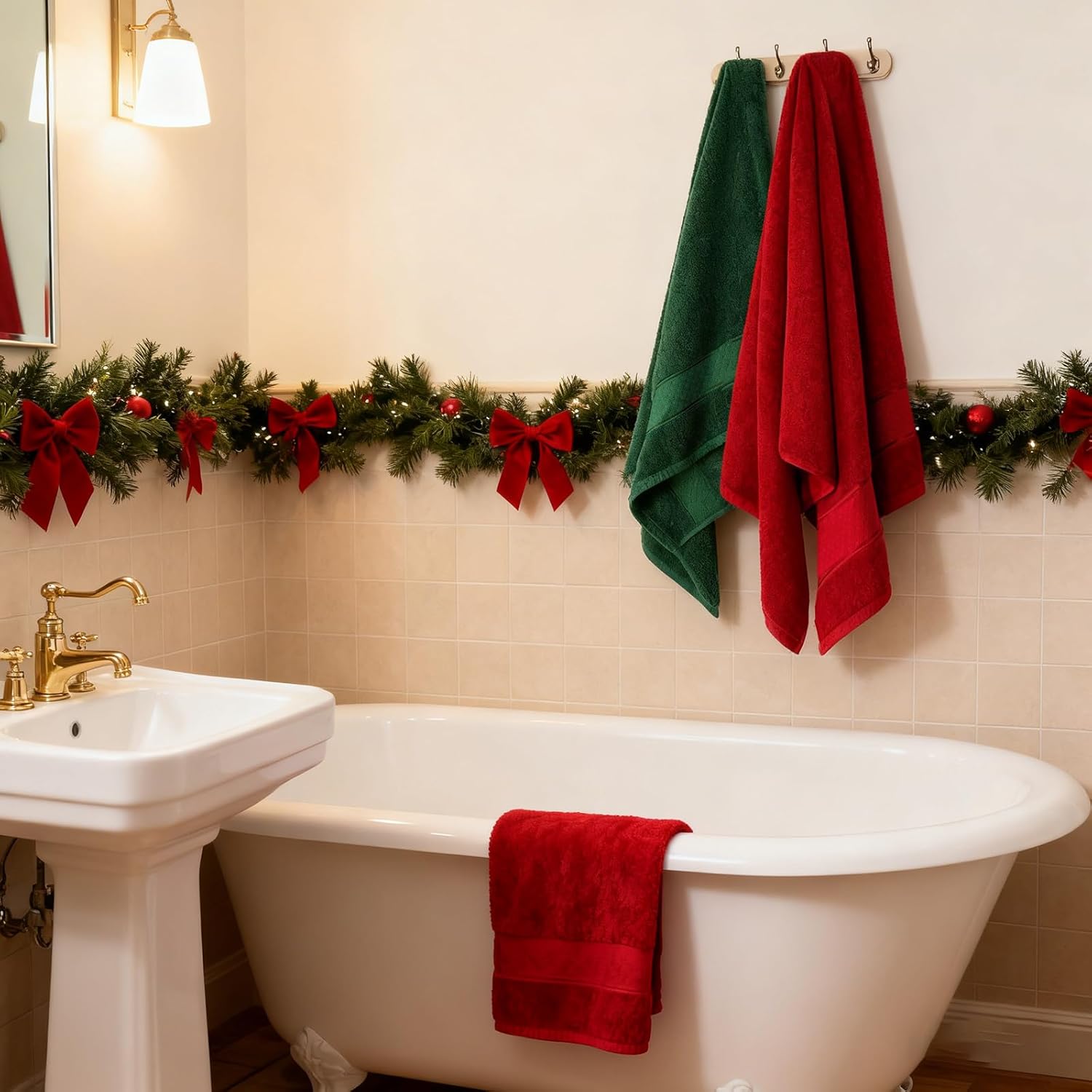 Formal Green Bath Towel Set 6 Piece