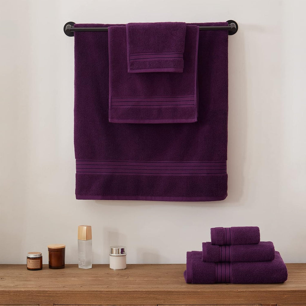 Honey Flower Purple Bath 6 Piece Towel Set
