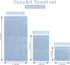 Light Blue Towel Sets for Bathroom 6Pcs