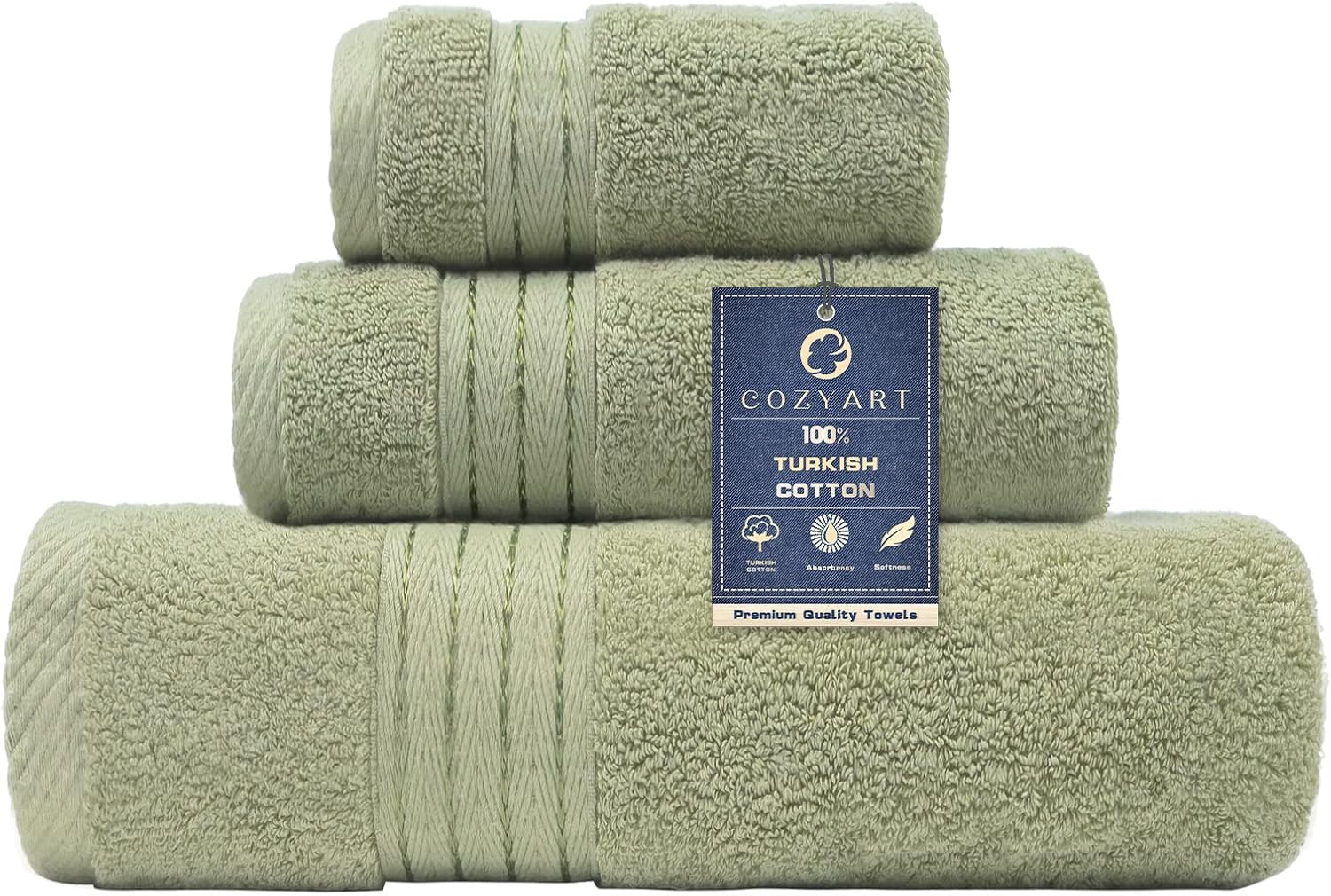 Green-desert Sage Green Bath 6 Piece Towel Set