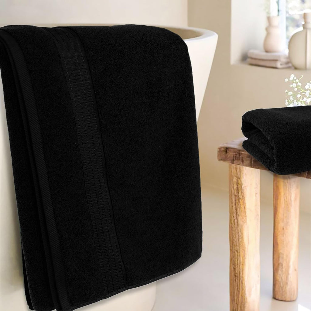Black Bathroom Towel Sets 6Pcs