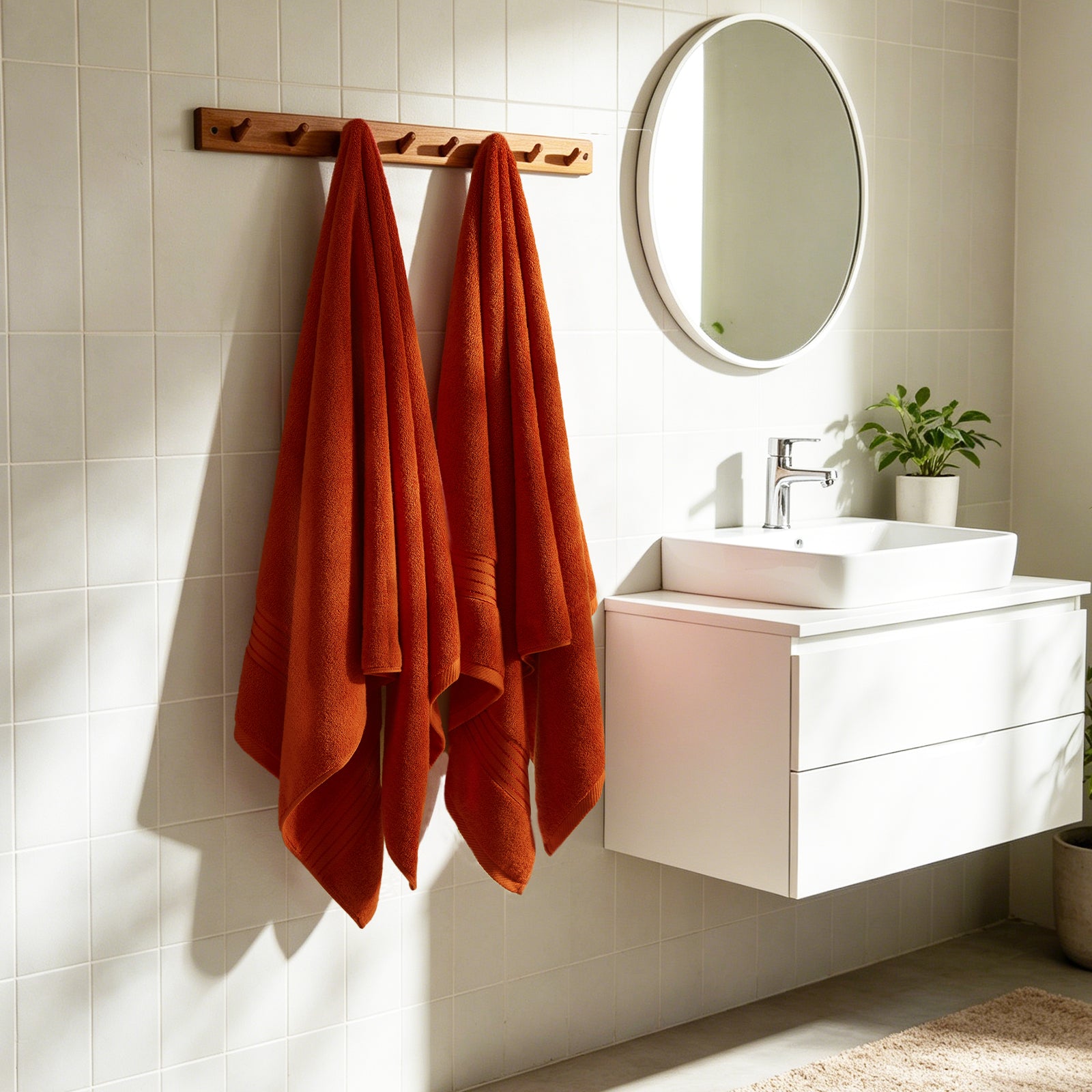 COZYART 4 Piece Luxury Bath Towels, 100% Turkish Cotton 650 GSM, 27x54, Soft Absorbent Quick Dry for Bathroom Hotel Spa