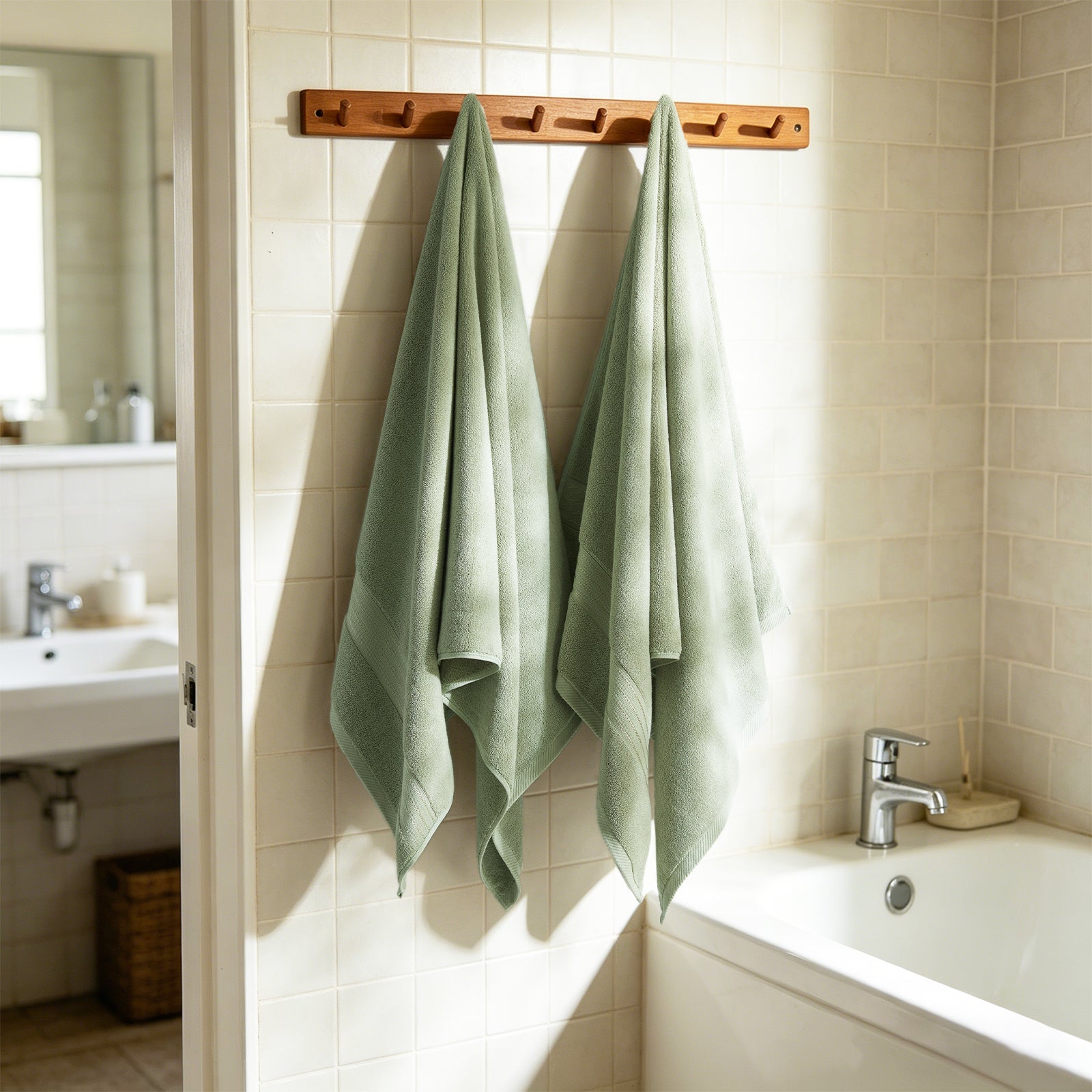 Desert Sage Green 4 Piece Luxury Bath Towels