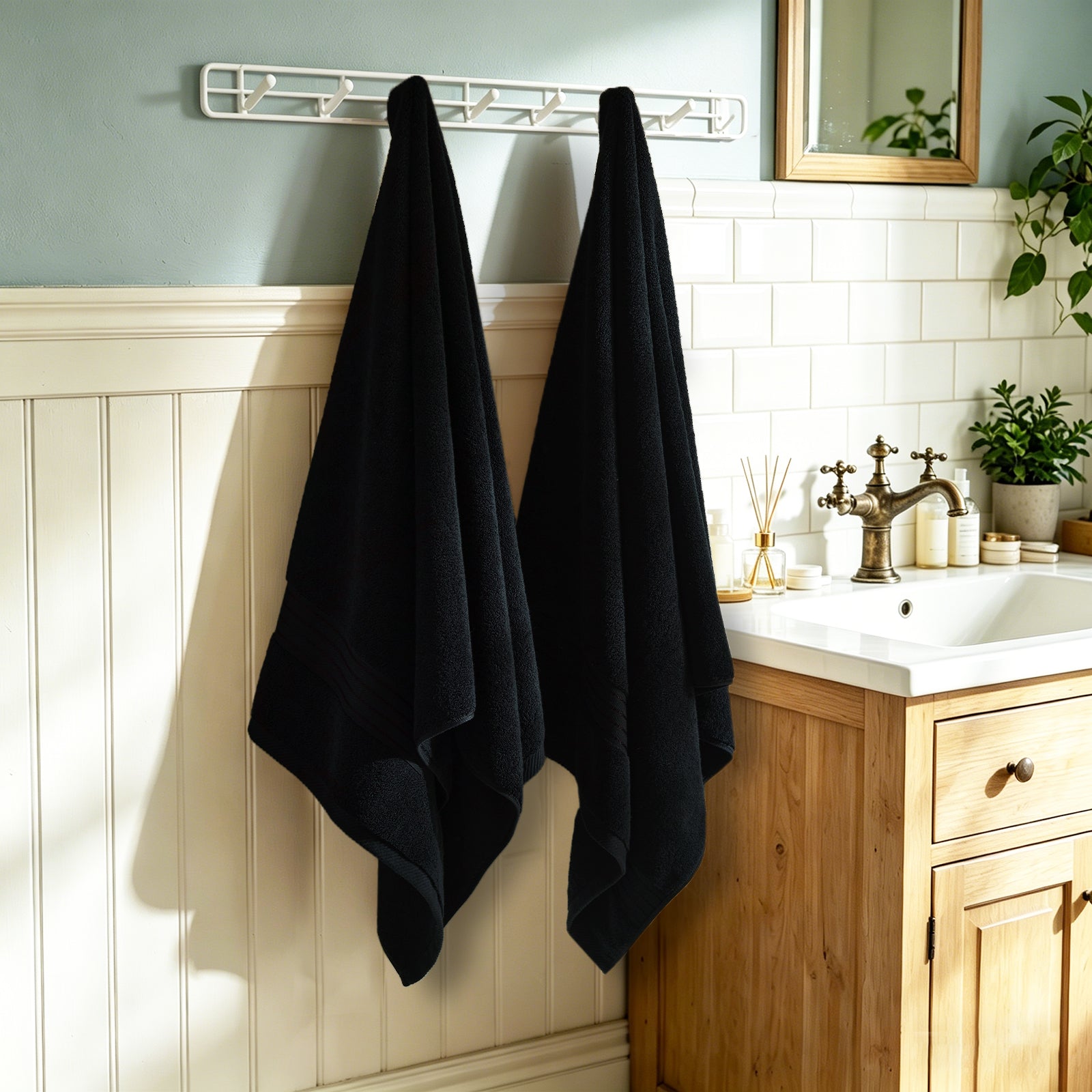 Black 4 Piece Luxury Bath Towels