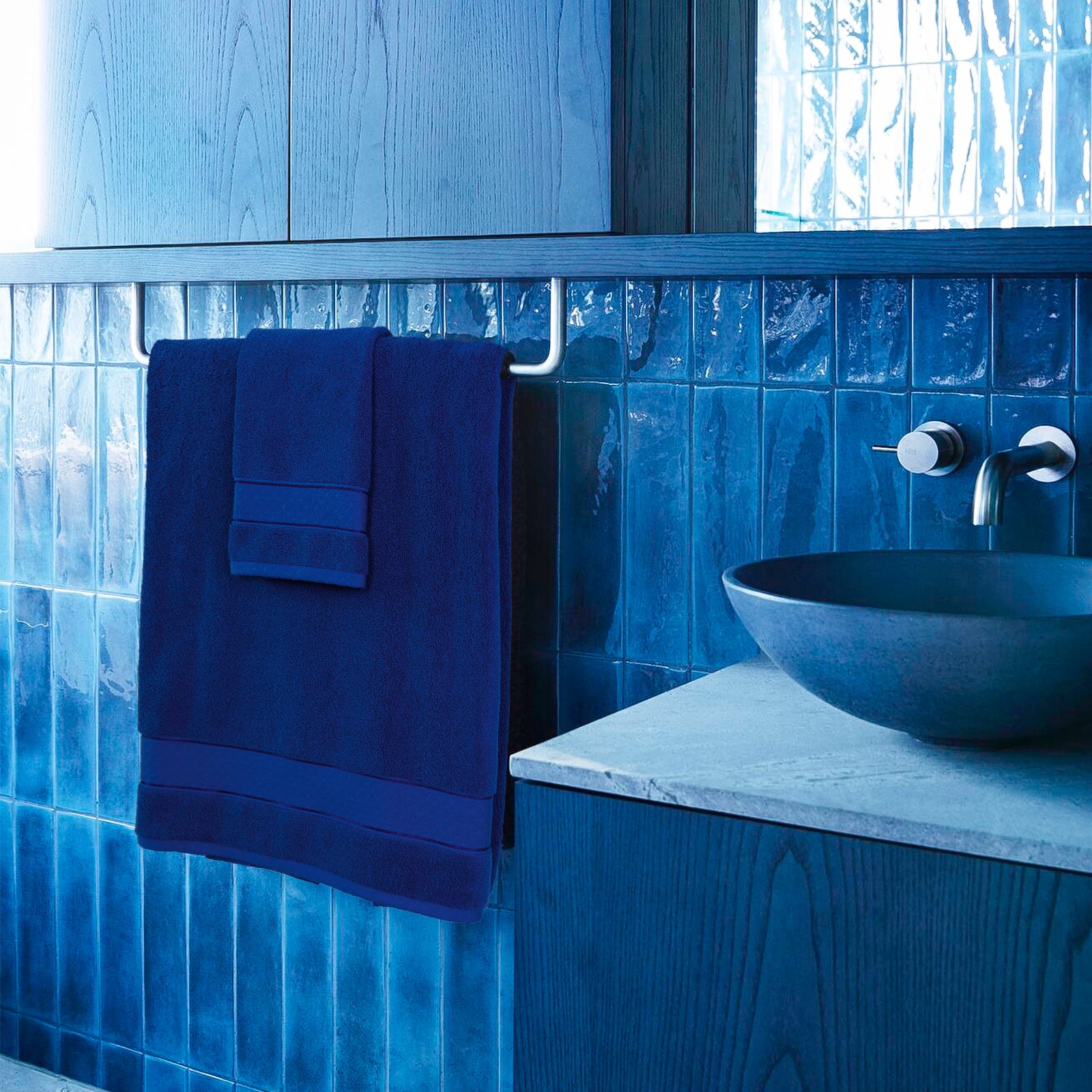 Royal Blue Bath Towels Set 6 Piece