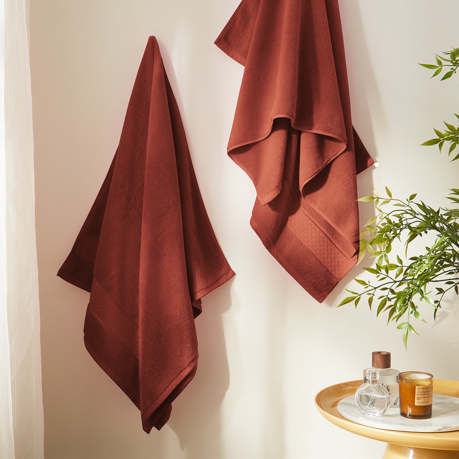 Orange Burnt Orange Bath Towel Set 6 Piece
