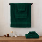 Dark Green Bath Towel Set 6Pcs