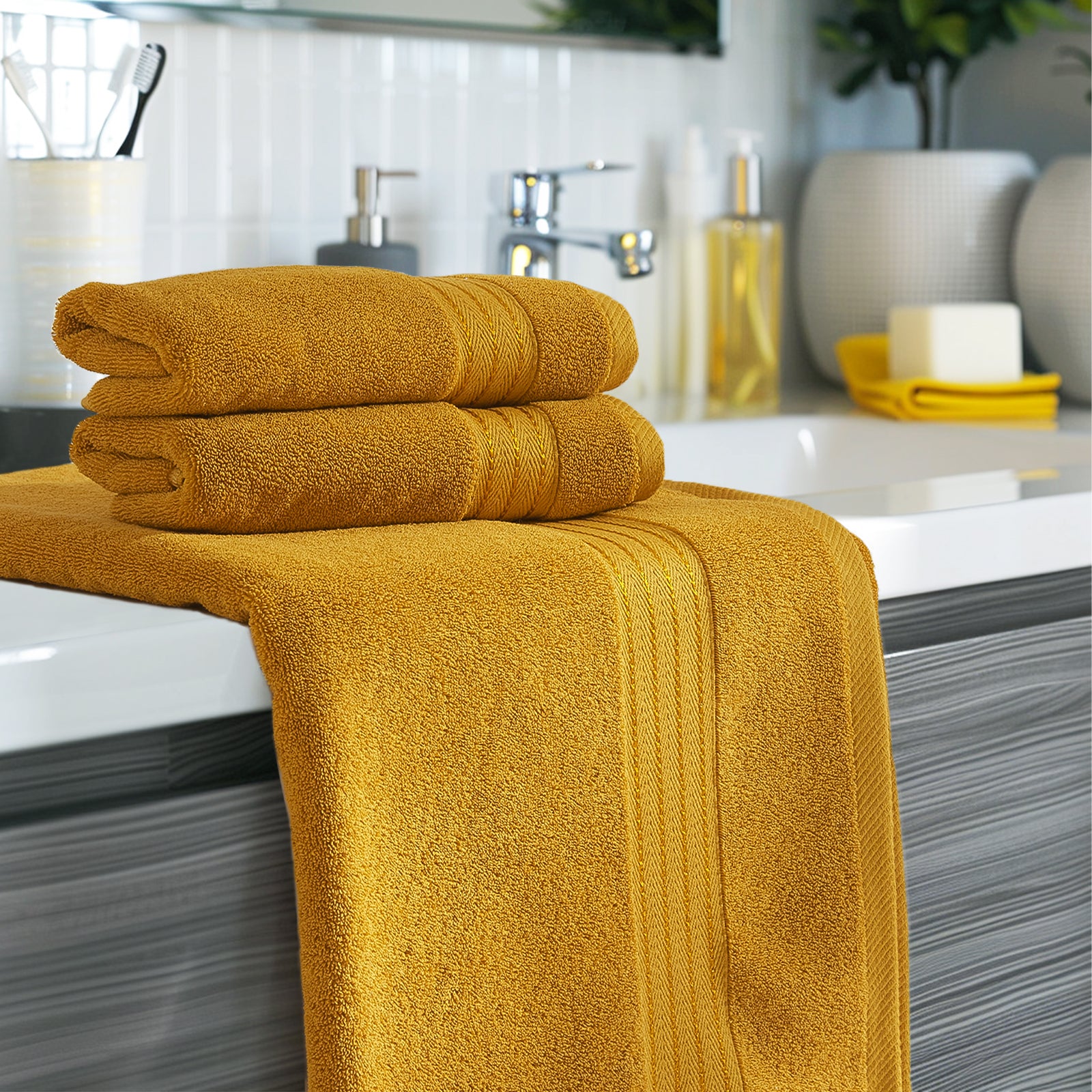Gold Bath Towel Set 6pcs