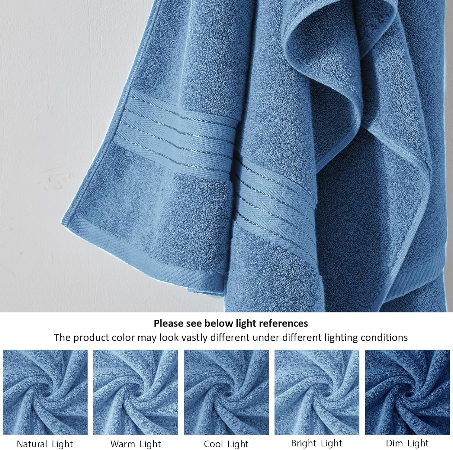 Denim Blue Bath 6 Piece Towel Set
