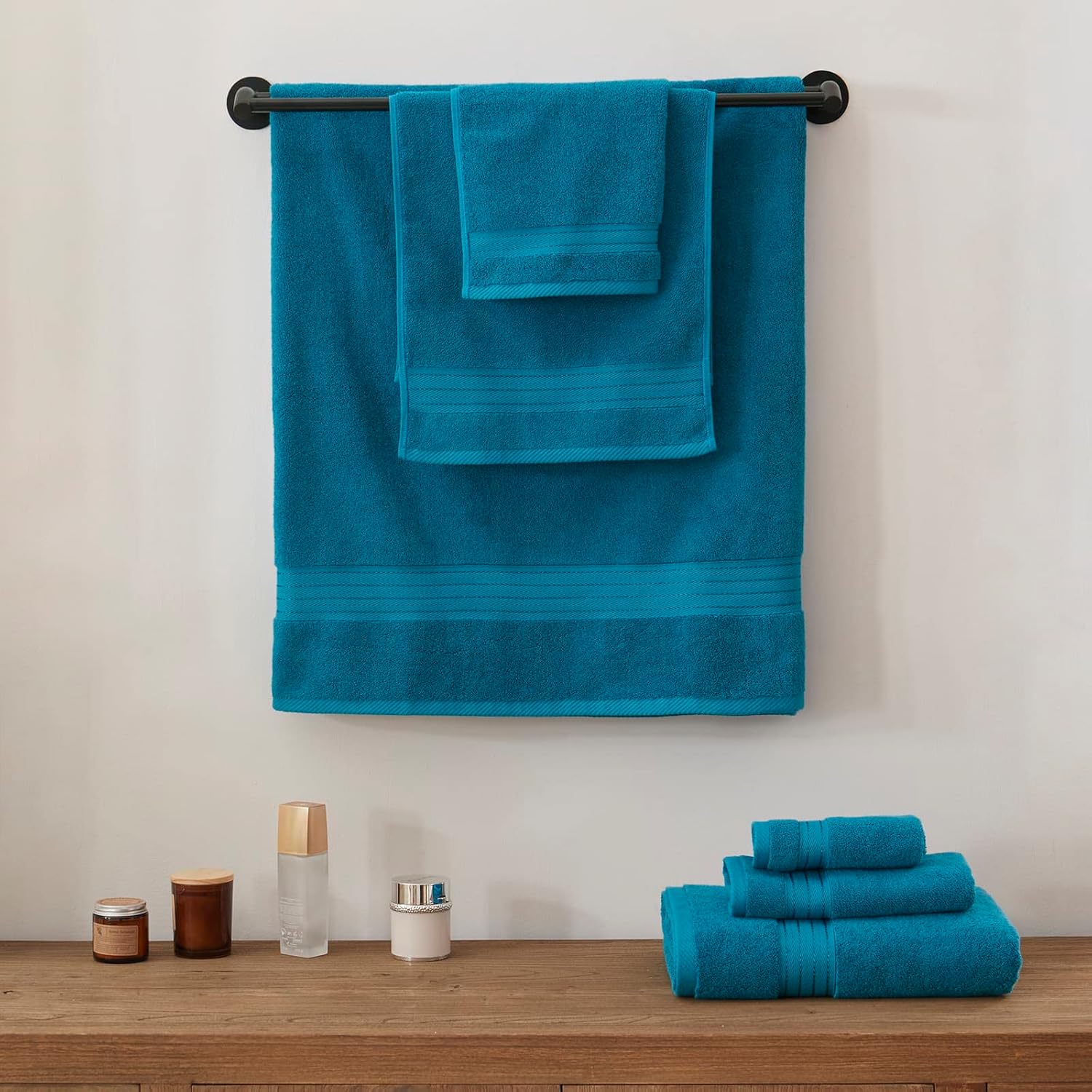 Crystal Teal/Peacock Blue Bath 6 Piece Towel Set