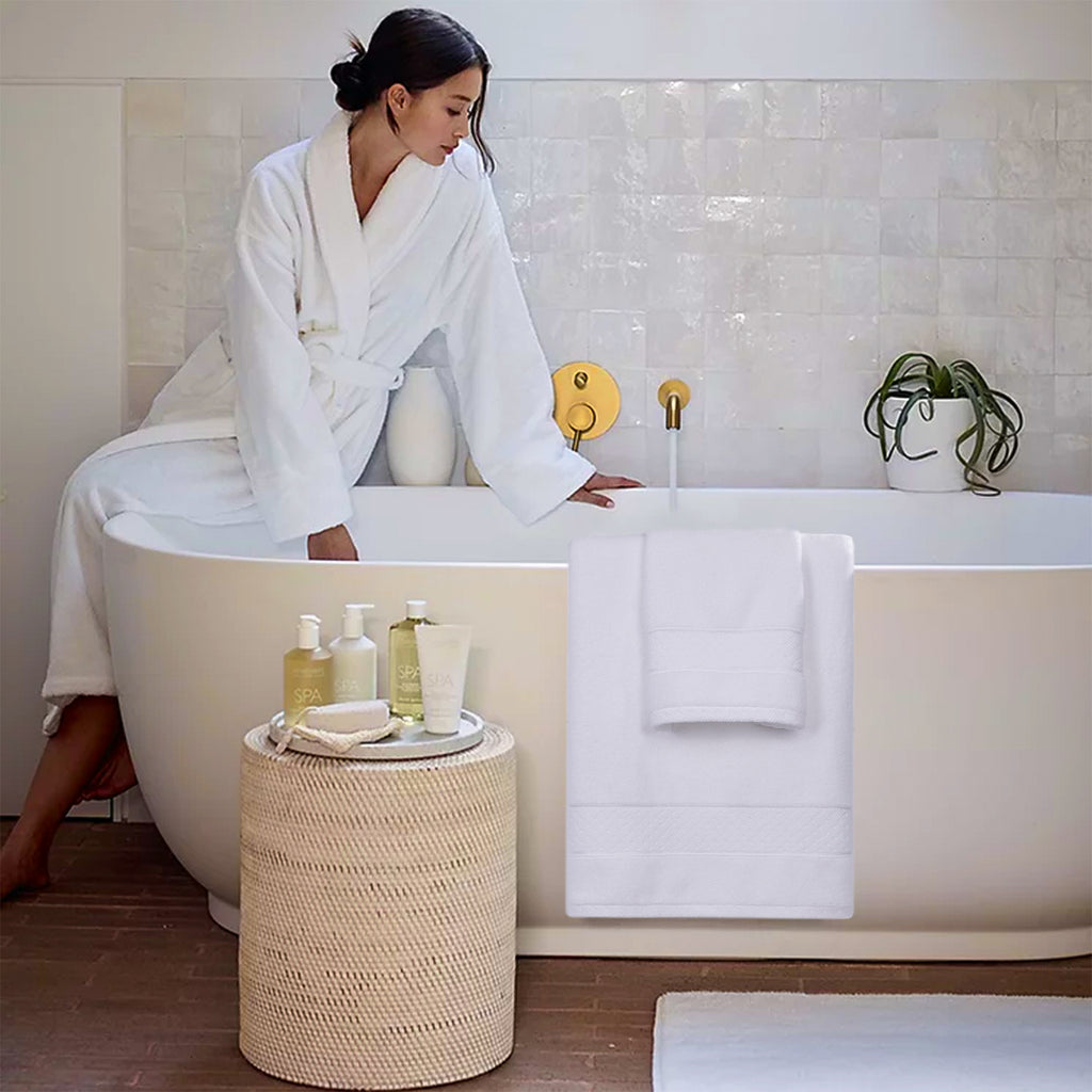 White Bath Towels Set 6 Piece