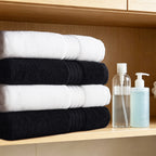 Black+ White 4 Piece Luxury Bath Towels