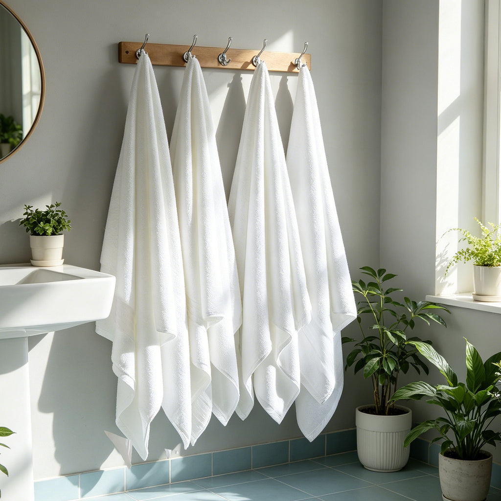 White 4 Piece Luxury Bath Towels