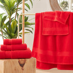 Red Bath 6 Piece Towel Set