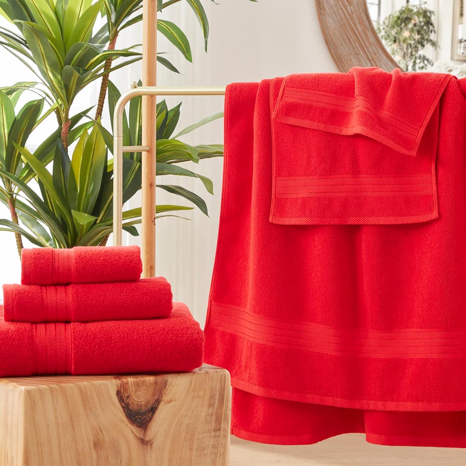 Red Bath 6 Piece Towel Set