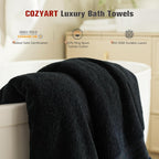 Black Bathroom Towel Sets 6Pcs