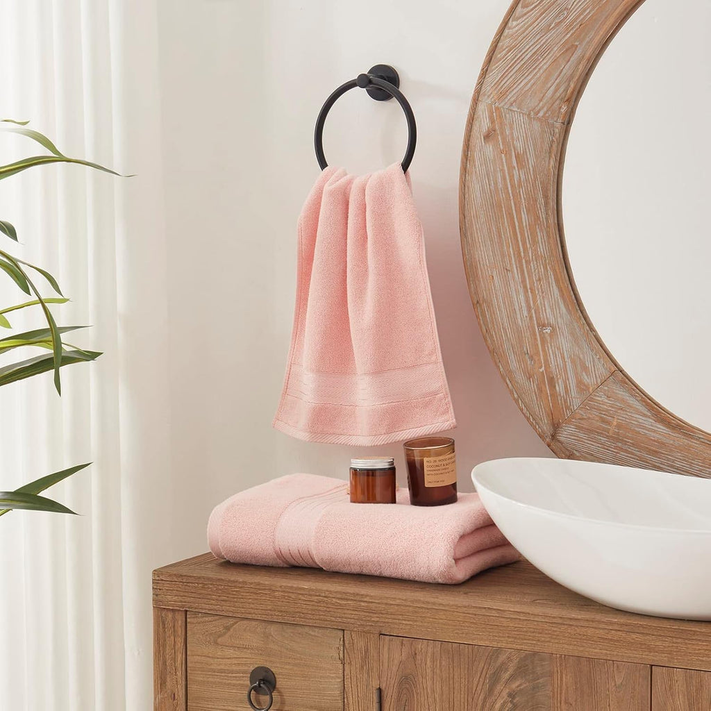 Pink Bathroom Towel Set 6Pcs