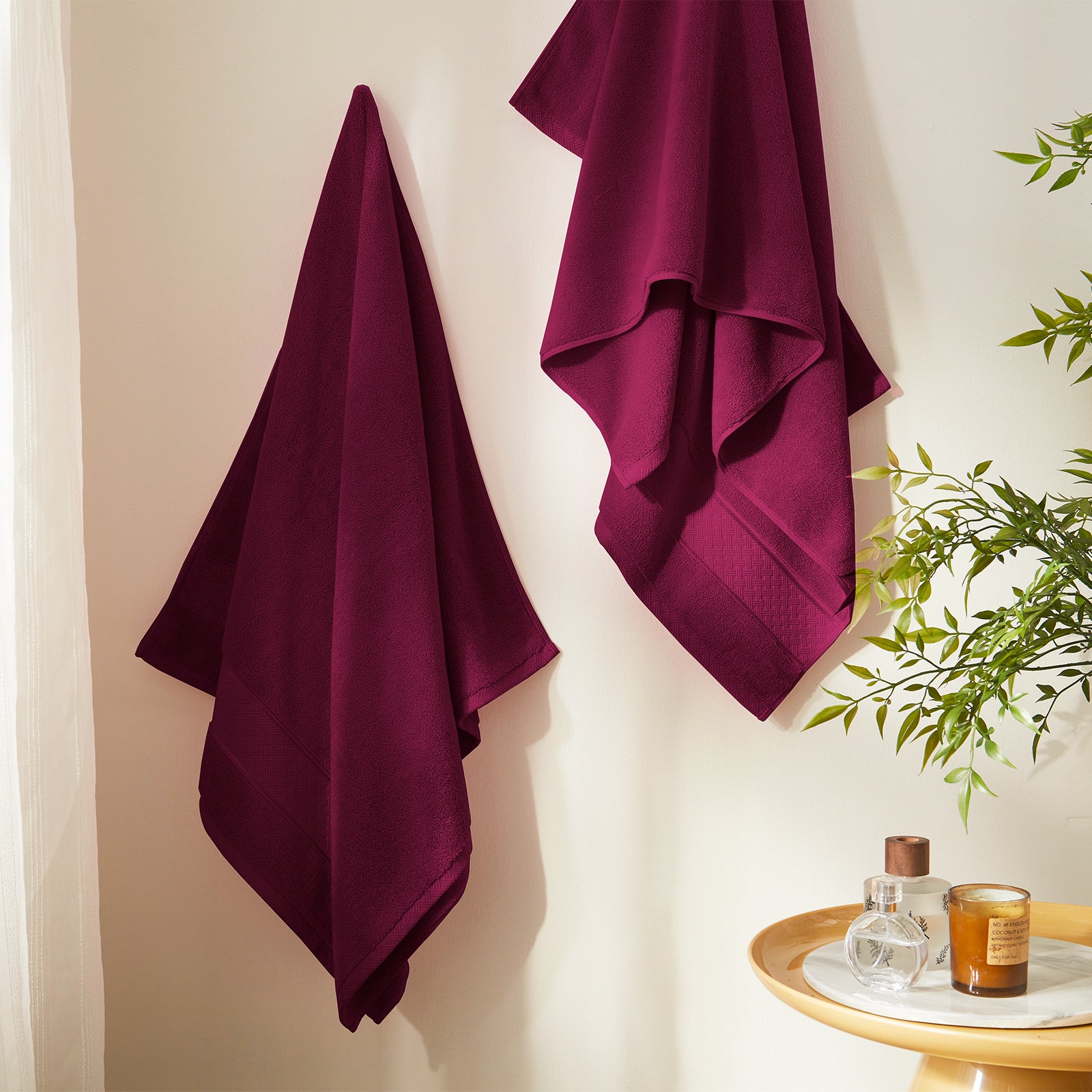 Burgundy Bath Towel Set 6 Piece