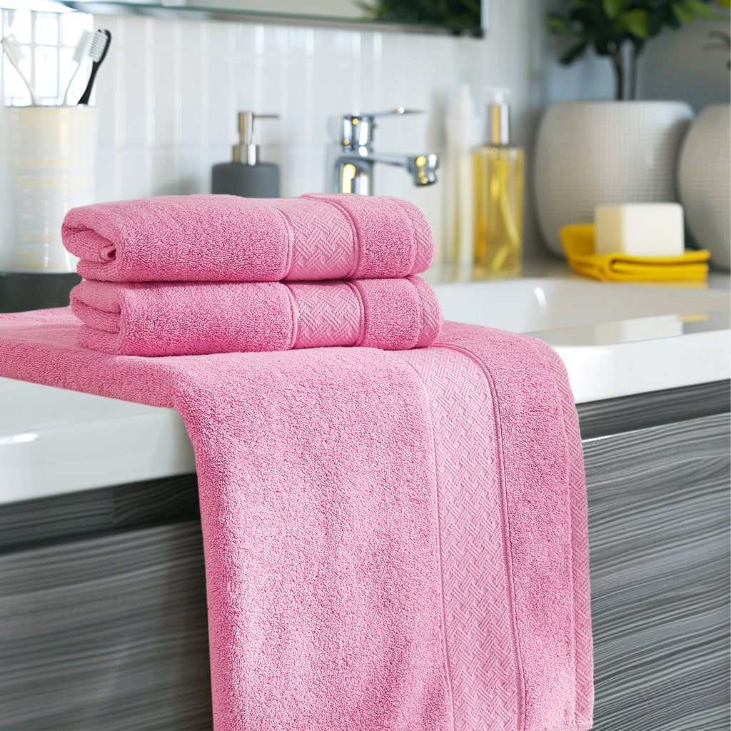 Pink Bath Towel Set 6 Piece