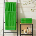 Green-classic Green Bath Towels for Bathroom 6 Pcs