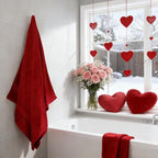 Cherry Red Bath Towel Set 6 Piece