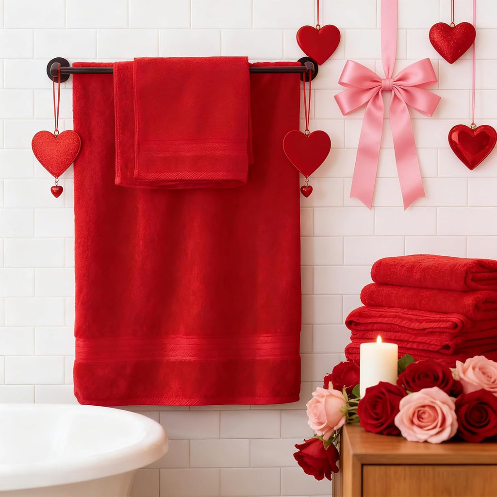 Red Bath 6 Piece Towel Set