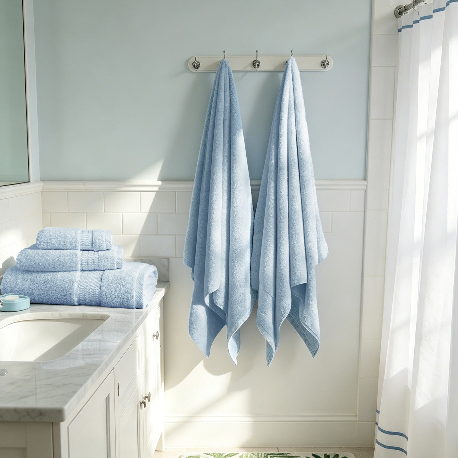 Light Blue 4 Piece Luxury Bath Towels