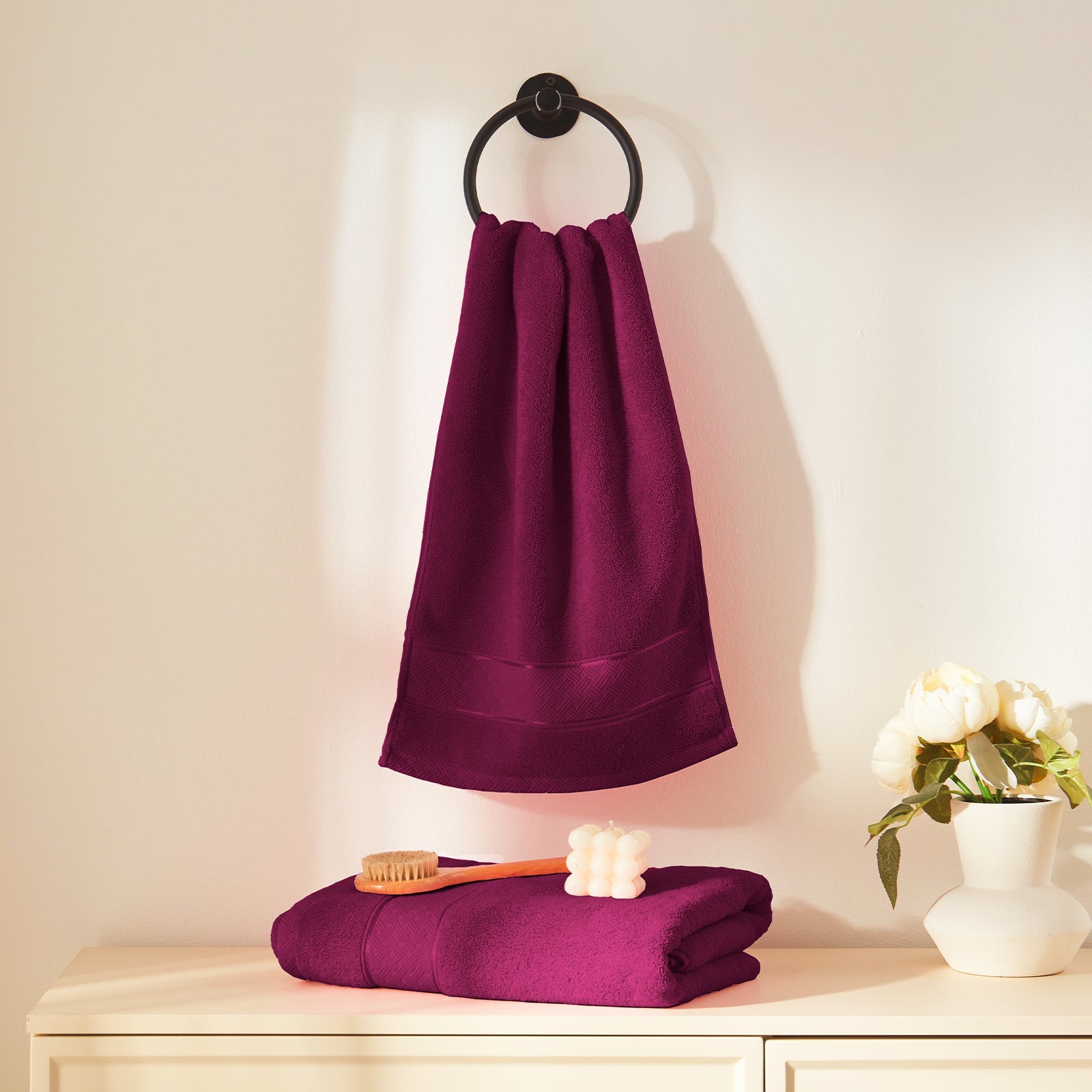 Burgundy Bath Towel Set 6 Piece