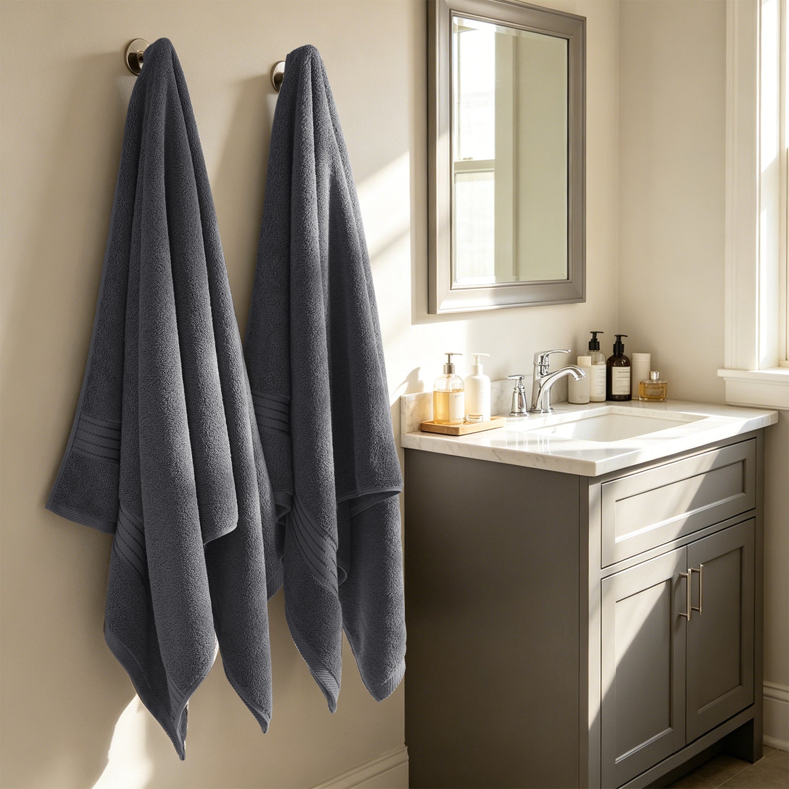 Ultimate Gray 4 Piece Luxury Bath Towels