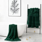 Dark Green Bath Towel Set 6Pcs