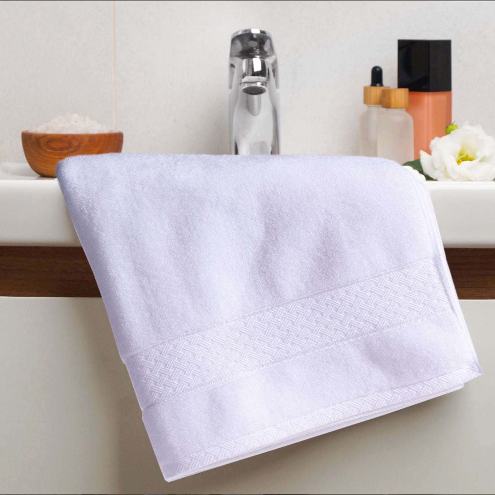 White Bath Towels Set 6 Piece