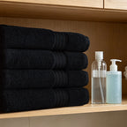 Black 4 Piece Luxury Bath Towels