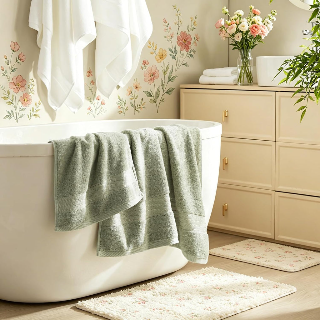 Desert Sage Green 4 Piece Luxury Bath Towels