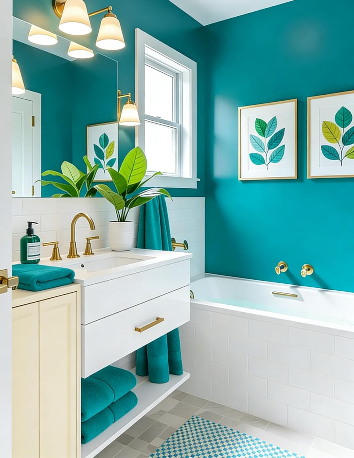 Turquoise Bath Towels Set 6 Piece