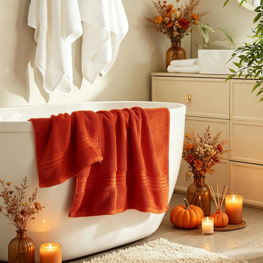 Burnt Orange 4 Piece Luxury Bath Towels