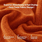 Orange- Celosia Orange Bath Towel Set 6 Piece