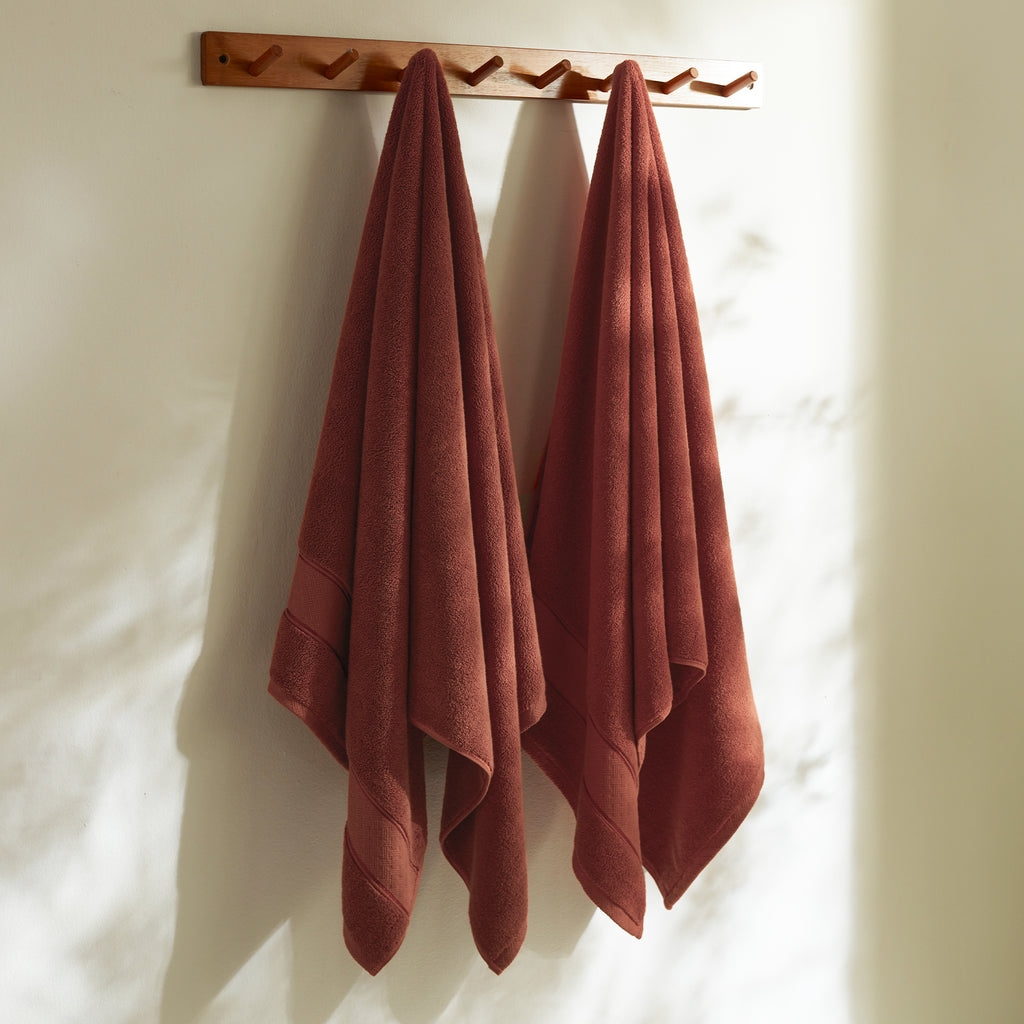 Orange- Terracotta Orange Bath Towel Set 6 Piece